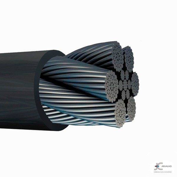 Cabo Aço Revestido Pvc Preto 1/8 X 4,8 Mm 15 Metros