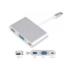 Cabo Adaptador 3 Em 1 Usb-c 3.1 Type-c Para Vga - Usb 3.0 Jc-