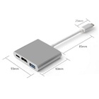 Cabo Adaptador 3 Em 1 Usb-c 3.1 Usb-c Para Hdmi 4k Usb 3.0 Jc