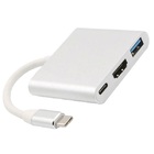Cabo Adaptador 3 Em 1 Usb-c 3.1 Usb-c Para Hdmi 4k Usb 3.0 Jc