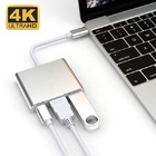 Cabo Adaptador 3 Em 1 Usb-c 3.1 Usb-c Para Hdmi 4k Usb 3.0 Jc