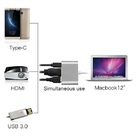 Cabo Adaptador 3 Em 1 Usb-c 3.1 Usb-c Para Hdmi 4k Usb 3.0 Jc