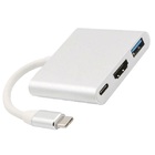 Cabo Adaptador 3 Em 1 Usb-c 3.1 Usb-c Para Hdmi 4k Usb 3.0 Jc