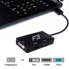 Cabo Adaptador Conversor Displayport Para Hdmi + Vga + Dvi 3