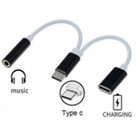 Cabo Adaptador Pra Fone Com Saida Tipe C Duplo Type C E P2