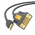 Cabo Adaptador Serial Ugreen Usb 2.0 P/ Rs232 Db9 1.5m Preto