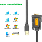 Cabo Adaptador Usb A Ugreen P/db9 Rs232 Fêmea 1.5m Preto