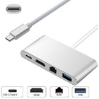 Cabo Adaptador Usb-c 3.1 Para Hdmi 4k Usb 3.0 Type-c Rj45 Jc-