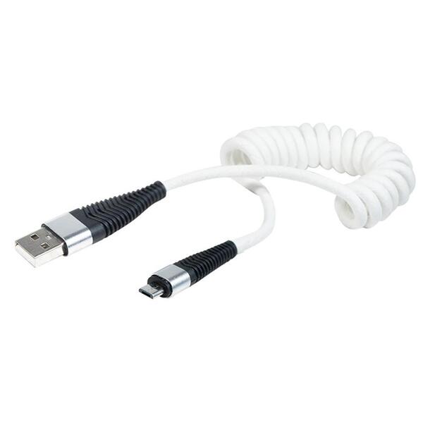 Cabo Adaptador Usb X Micro 1 20m Espiral Branco X-cell V8
