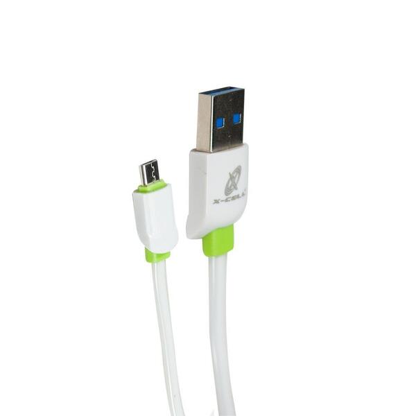 Cabo Adaptador Usb X Micro 3.0 2m Flat Branco X-cell V8