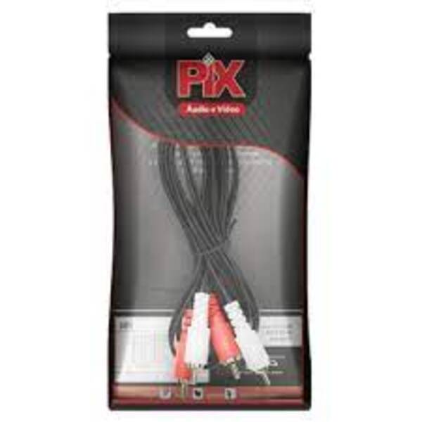Cabo Audio E Video 2 Rca P/ 2 Rca 2m  Pto Pix/ Chip Sce