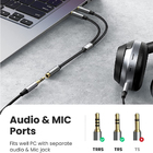 Cabo Áudio Fêmea Ugreen Divisor Fone Ouvido Para 3.5mm Macho