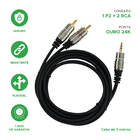 Cabo Auxiliar P2 Estereo X 2 Rca Niquel Fitz 3 Metros 018-070