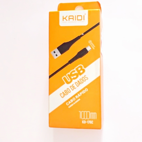 Cabo Carregador Kaidi Kd-176s Micro Usb De 1 Metros Preto