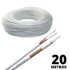 Cabo Coaxial Para Camera Branco Alta Qualidade De Imagem Cftv