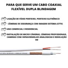 Cabo Coaxial Para Camera Branco Alta Qualidade De Imagem Cftv