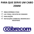 Cabo Cobrecom 25mm Flexível Via Única Rolo De 100 Metros
