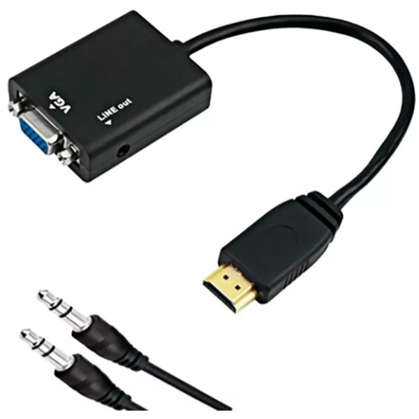 Cabo Conversor Hdmi Converte Audio E Video Saida Hdmi