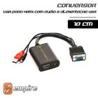 Cabo Conversor Hdmi Femea Para Vga Macho 24cm Audio
