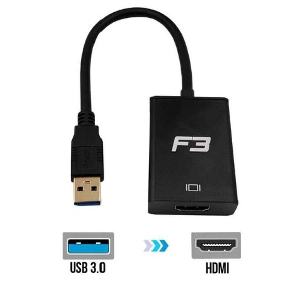 Cabo Conversor Usb 3.0 Para Hdmi Femea Jc-ad-uhdmi F3