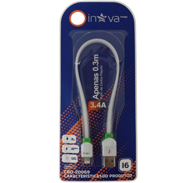 Cabo Curto Para Iphone 15/16 Carplay Para Iphone 15/16 Pro Ma