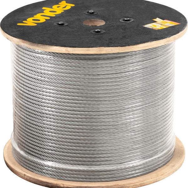 Cabo De Aço Af 3/32" Alma De Fibra 6x7 Galv C/ 100m Vonder