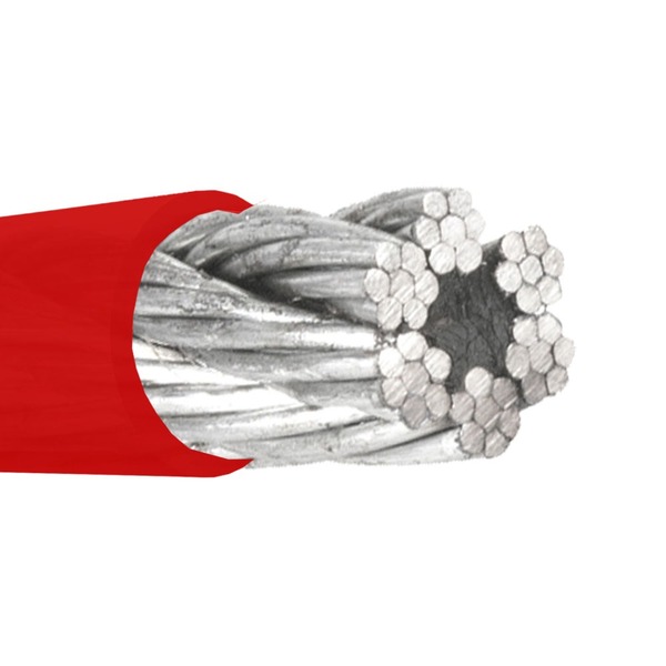 Cabo De Aço Com Revestimento Vermelho 1/8x3/16" Até 606kgf 20m