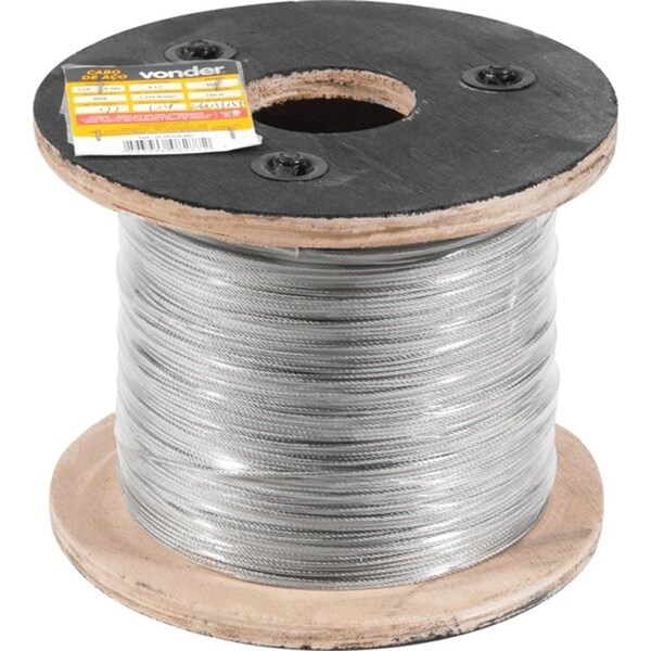 Cabo De Aço Inox Alma De Aço 1,6 Mm 1/16" 6 X 7 100 Metros