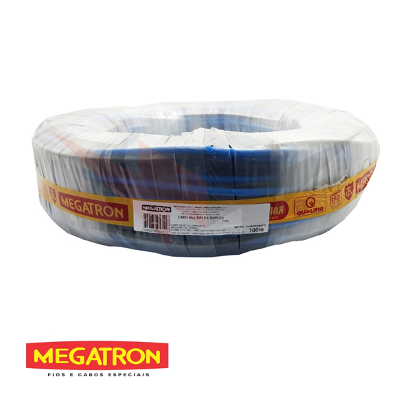 Cabo De Alumínio 0,6/1,0kv Duplex 25mm Azul 100 Metros Multip