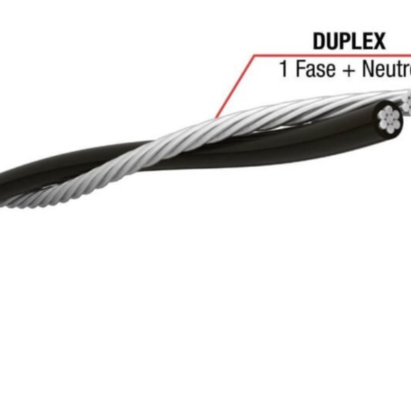Cabo De Alumínio Com 100 Metros Duplex Neutro Nú 25mm De 1kv