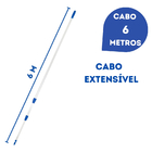Cabo De Alumínio Extensão Telescópica 6 Metros 3 Estágios
