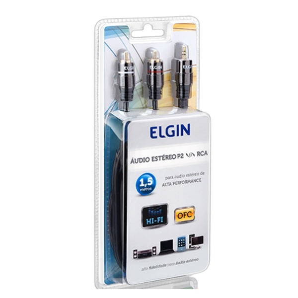 Cabo De Áudio Estéreo P2 Elgin: Conectores De Qualidade