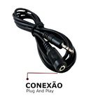 Cabo De Áudio Extensão P2 X J2 1.8 Metros  Fone Ouvido