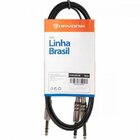 Cabo De Áudio Linha Brasil P10 Estéreo X 2 P10 Mono 1,8m Pret