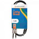 Cabo De Áudio Linha Brasil P2 Estéreo X 2 P10 Mono 1,5m Preto