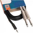 Cabo De Áudio Linha Brasil P2 Estéreo X 2 P10 Mono 5m Preto H