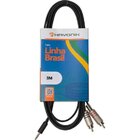 Cabo De Áudio Linha Brasil P2 Estéreo X 2 Rca 3m Preto Hayonik