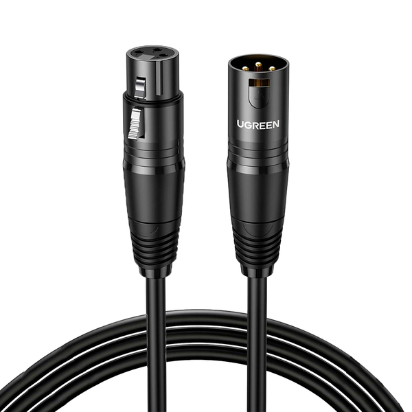 Cabo De Áudio Microfone Ugreen Xlr Macho Pra Fêmea 10m Preto