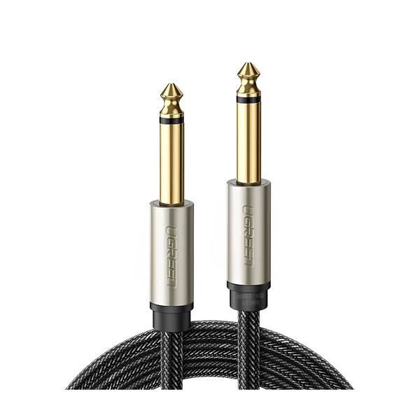 Cabo De Áudio Ugreen 6.35mm Macho P/guitarra Violão 2m Preto