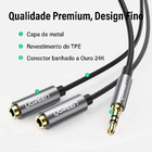 Cabo De Áudio Ugreen Av123 3.5mm Macho Para 2 Fêmea 20cm