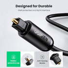 Cabo De Áudio Ugreen Toslink Óptico Macho/macho 1m Preto