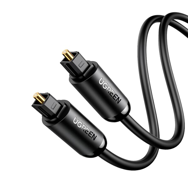 Cabo De Áudio Ugreen Toslink Óptico Macho/macho 1m Preto