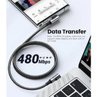 Cabo De Dados Ugreen Usb-c Angular Macho 1 Metro Preto