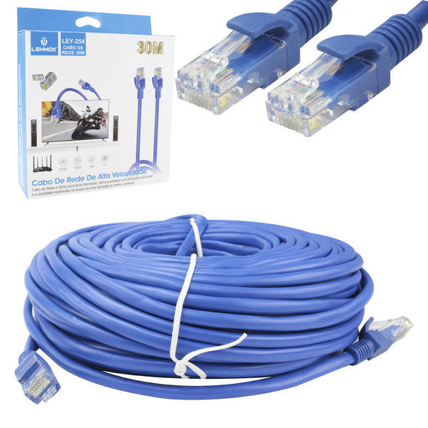 Cabo De Rede 30 Metros Rj45 Cat5e Patch Cord Utp Lan Internet