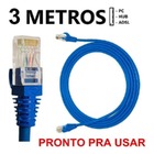 Cabo De Rede 3 Metros Cat-5 Com Conector Rj45 Le302