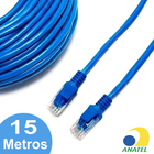 Cabo De Rede Azul 15 Metros Crimpado Rj45 Cat5e Lan Internet
