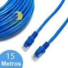 Cabo De Rede Azul 15 Metros Crimpado Rj45 Cat5e Lan Internet