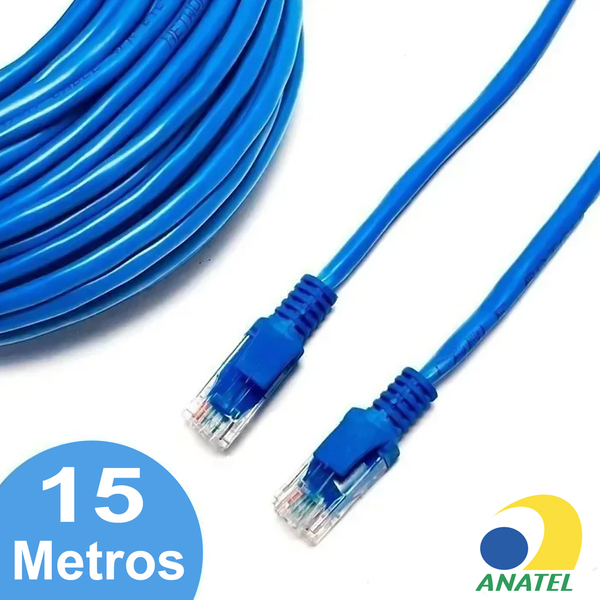 Cabo De Rede Azul Internet Rj45 10/1000 - 15 Metros