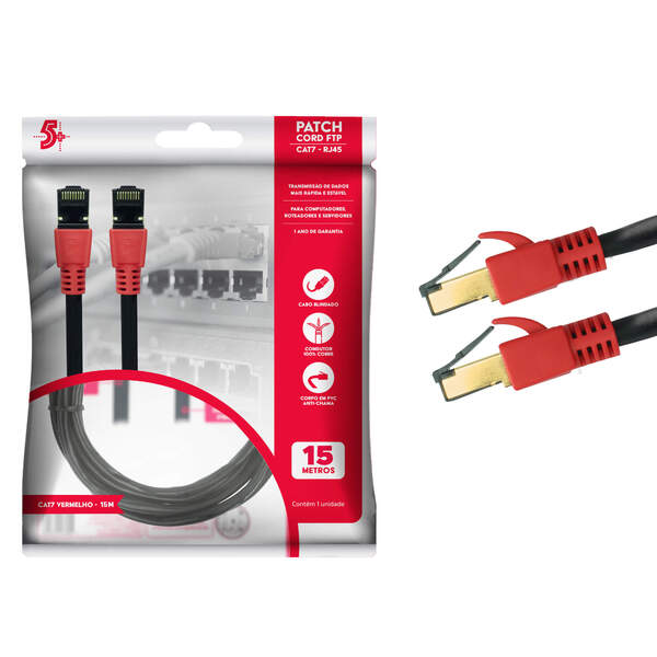 Cabo De Rede Blindado Rj45 Cat7 600mhz 10gbps 15mts Original