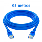 Cabo De Rede Ethernet Rj-45 03 Metros - Azul